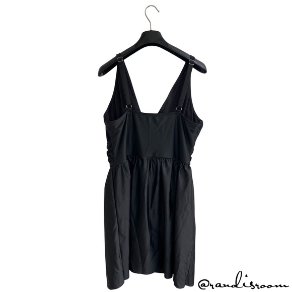 GUC SHEIN Women’s Elegant Black V-Neck Ruffled One-Piece Swim Dress SZ 2XL (16) - Picture 8 of 11